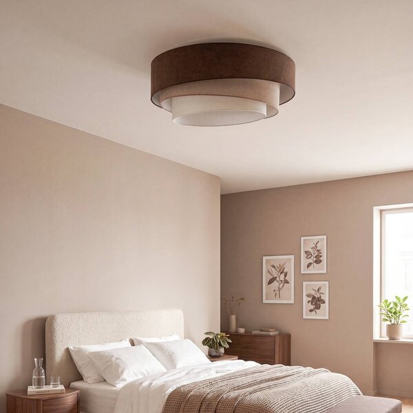 Lampa sufitowa Trio Duolla, kuchnia, tkanina / materiał / jedwab, młodzieżowy