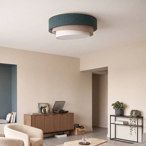 Lampa sufitowa Trio Duolla, kuchnia, tkanina / materiał / jedwab, młodzieżowy