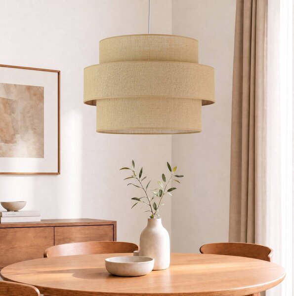 Lampa wisząca Space Duolla, brązowy / rdzawy, sypialnia, tkanina / materiał / jedwab