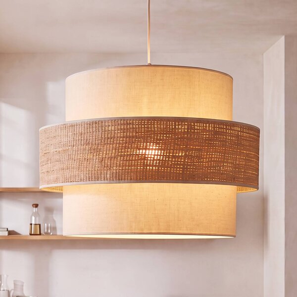 Lampa wisząca Space Duolla, kremowy / amber, sypialnia, tkanina / materiał / jedwab, młodzieżowy