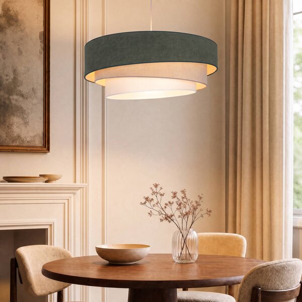 Lampa wisząca Trio Duolla, salon / jadalnia, tkanina / materiał / jedwab, młodzieżowy