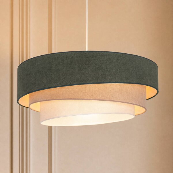 Lampa wisząca Trio Duolla, salon / jadalnia, tkanina / materiał / jedwab, młodzieżowy