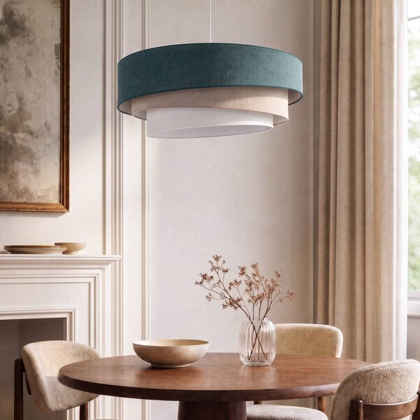 Lampa wisząca Trio Duolla, salon / jadalnia, tkanina / materiał / jedwab, młodzieżowy