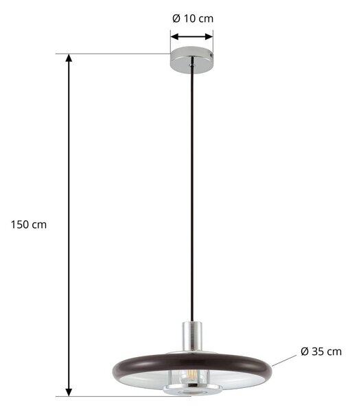Lampa wisząca Branford Lindby, możliwość ściemniania, brązowy / rdzawy, salon / jadalnia, metal, vintage