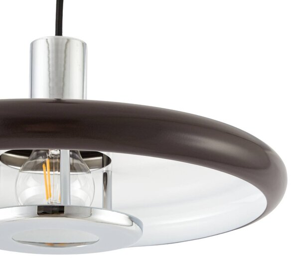 Lampa wisząca Branford Lindby, możliwość ściemniania, brązowy / rdzawy, salon / jadalnia, metal, vintage