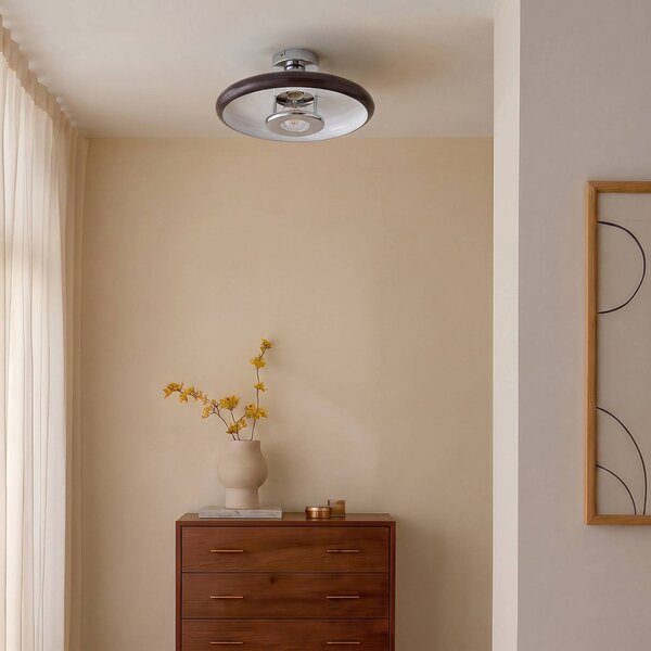 Lampa sufitowa Branford Lindby, możliwość ściemniania, brązowy / rdzawy, salon / jadalnia, metal, vintage