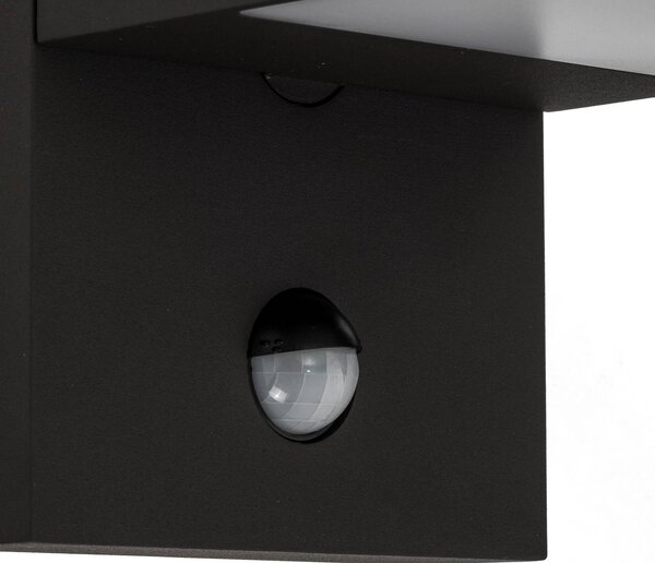 Lampa zewnętrzna z czujnikiem ruchu Silvan Lucande, czarny, aluminium, nowoczesny