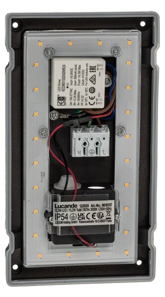 Kinkiet zewnętrzny LED Ilirian Lucande, czarny, aluminium, nowoczesny