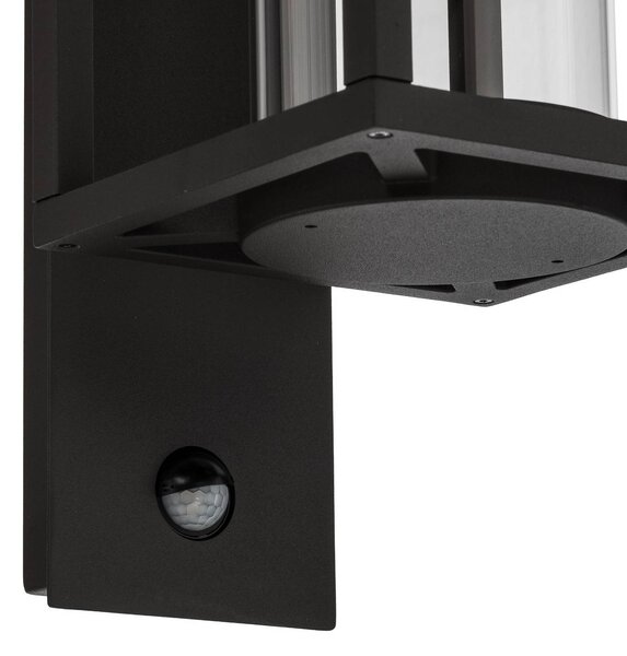 Lampa zewnętrzna z czujnikiem ruchu Ferda Lucande, możliwość ściemniania, czarny, aluminium, nowoczesny
