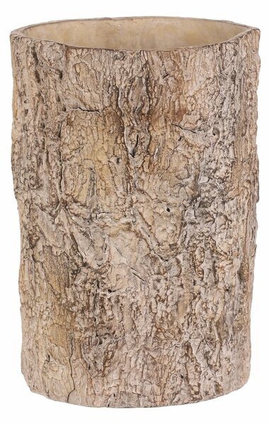 Osłonka na kwiaty imitująca korę drzewa, 18 x 18 x 26 cm, beton, 18 cm