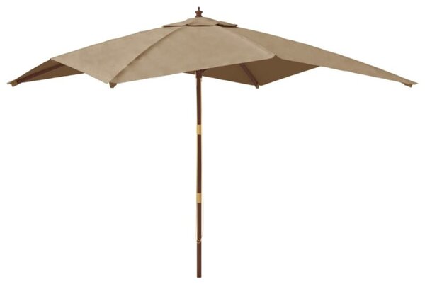 Parasol ogrodowy na drewnianym słupku, taupe, 300x300x273 cm