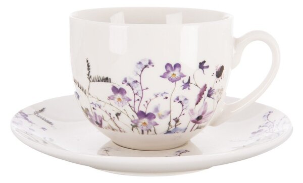 Biało-fioletowa porcelanowa filiżanka 280 ml Louka – Orion