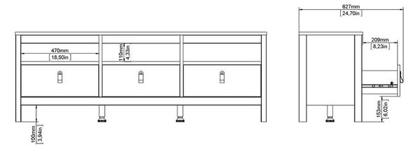 Szarobeżowa szafka pod TV 151x54x38 cm Madrid – Tvilum
