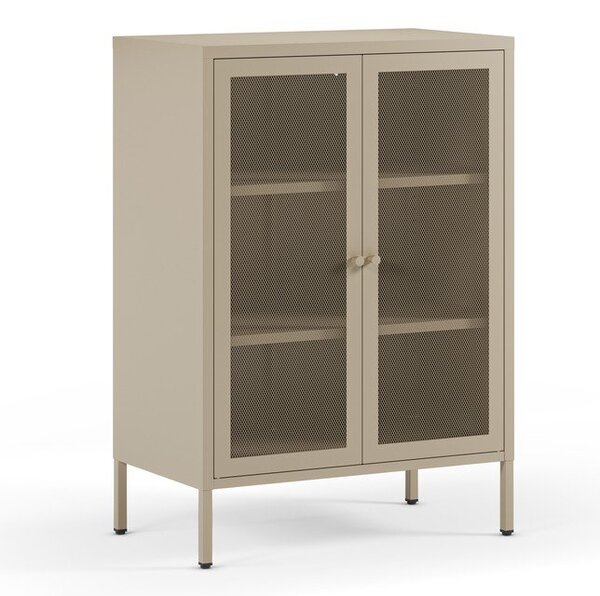 Kremowa metalowa szafka 70x100x40 cm Fayna – Marckeric