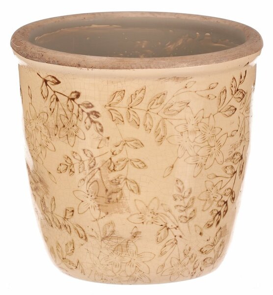 Osłonka ceramiczna na kwiaty Flores retro, 14 x 13 cm, 14 cm