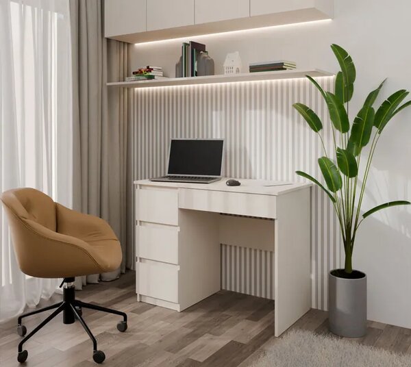 Minimalistyczne biurko z szufladami kaszmir R3-P28