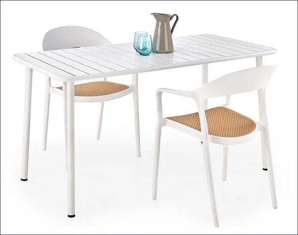 Białe sztaplowane krzesło ogrodowe W0-P24
