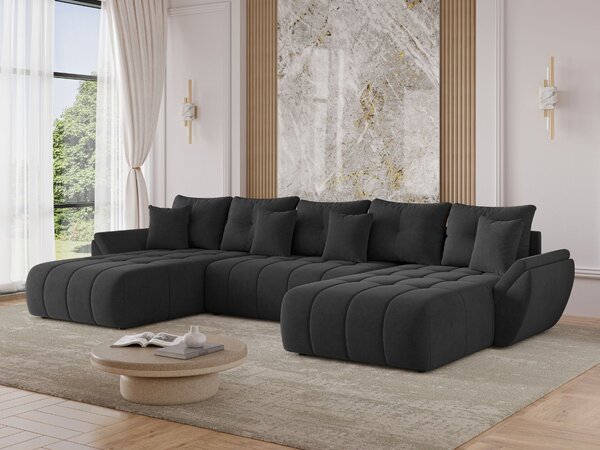Narożnik U z funkcją spania i pojemnikiem Decor U Antracytowy
