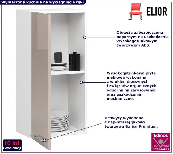 Beżowa górna szafka kuchenna z półkami A7-L49