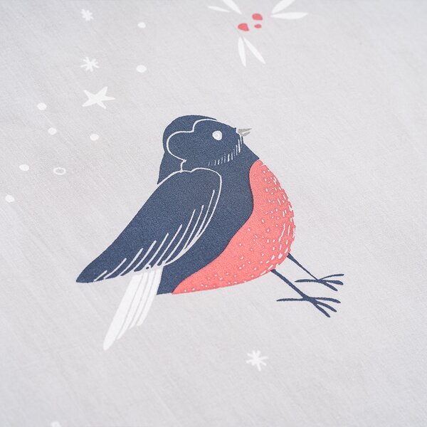 4Home Pościel bawełniana Winter Robin, 140 x 220 cm, 70 x 90 cm