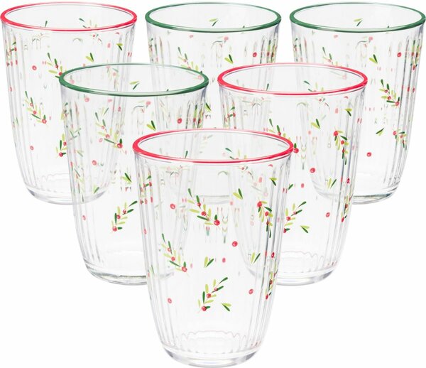 Zestaw 6 szklanek świątecznych Xmas Leaves 395 ml