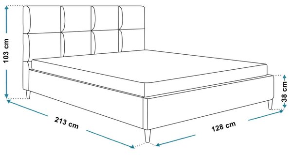 Łóżko tapicerowane ze stelażem 120x200 Luxe Ciemny szary