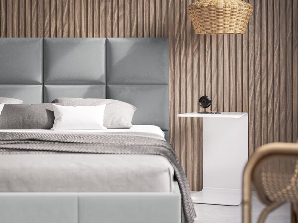 Łóżko tapicerowane ze stelażem 120x200 Luxe Ciemny szary