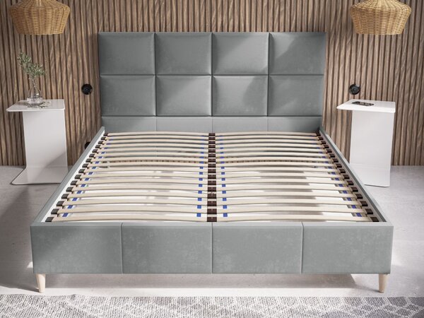 Łóżko tapicerowane ze stelażem 120x200 Luxe Ciemny szary