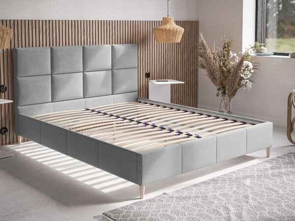 Łóżko tapicerowane ze stelażem 120x200 Luxe Ciemny szary