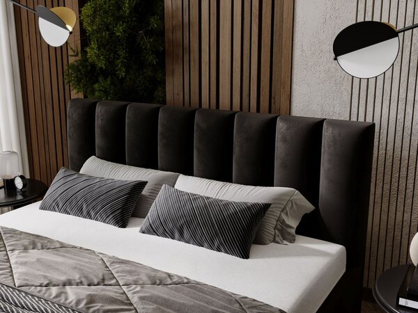 Łóżko tapicerowane z pojemnikiem i stelażem 120x200 Neos Czarne