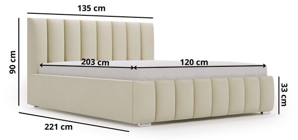 Łóżko tapicerowane z pojemnikiem i stelażem 120x200 Neos Czarne