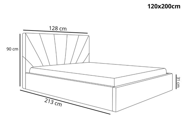 Łóżko tapicerowane z pojemnikiem i stelażem 120x200 Orlo różowe