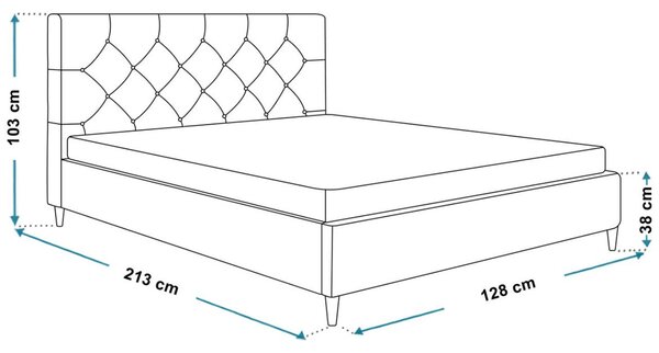 Łóżko tapicerowane ze stelażem 120x200 Tril Ciemny niebieski