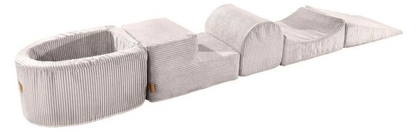 Kremowy sztruksowy piankowy plac zabaw 5 szt. wysokość 30 cm 250x45 cm Montessori – Meowbaby