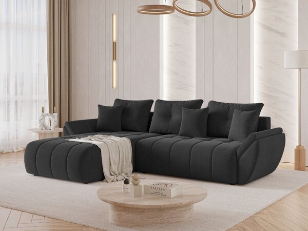 Narożnik L uniwersalny z funkcją spania i pojemnikiem Decor Antracytowy