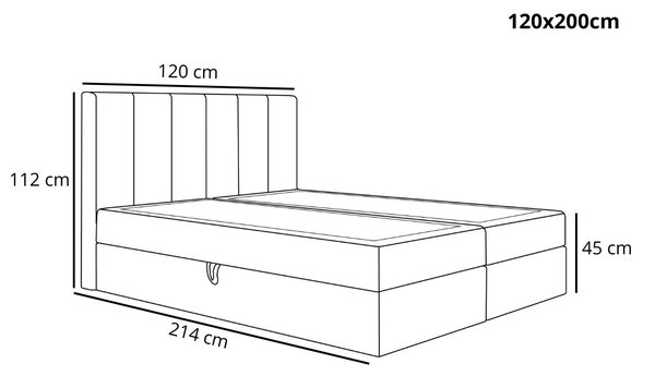 Łóżko kontynentalne z pojemnikiem na pościel 120x200 Cascada Beżowe