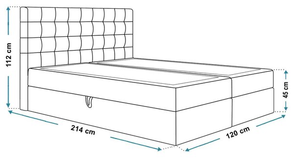 Łóżko kontynentalne z pojemnikiem na pościel 120x200 Denza Zielone