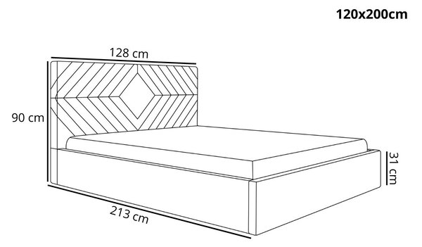 Łóżko tapicerowane z pojemnikiem i stelażem 120x200 Loris Zielone