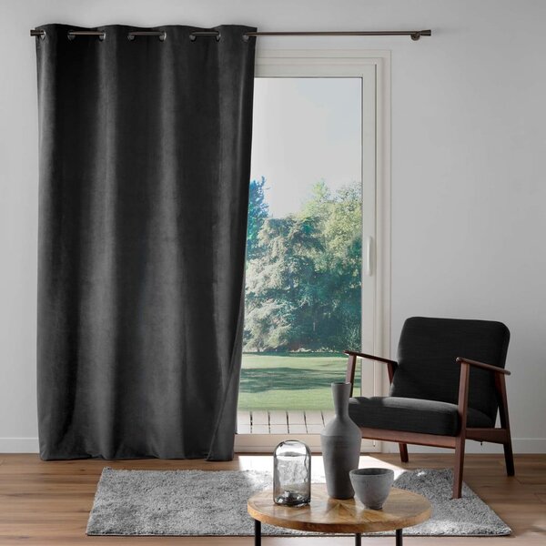 Antracytowa aksamitna zasłona 140x260 cm Olympe – douceur d'intérieur