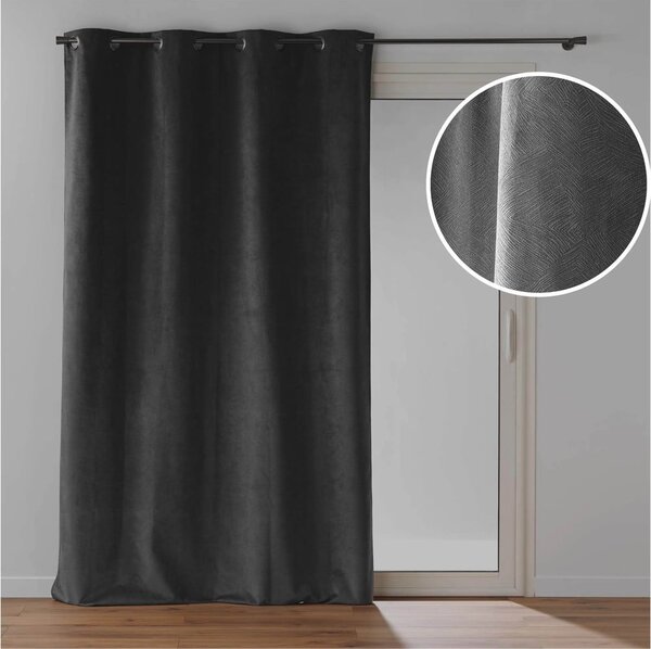 Antracytowa aksamitna zasłona 140x260 cm Olympe – douceur d'intérieur