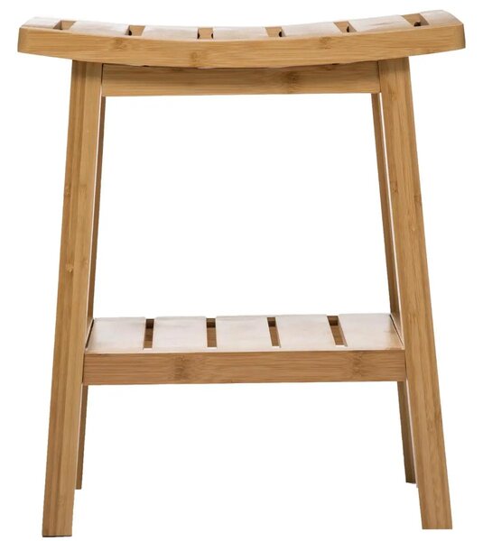 Stołek łazienkowy BAMBOO z półeczką na akcesoria