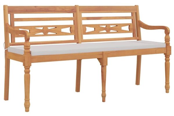 Ławka batavia z poduszką, 150 cm, lite drewno tekowe