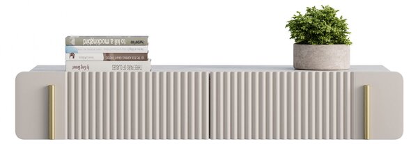 Toaletka Malmi 100 cm wisząca z szufladami - kaszmir / crema bianca / złoty