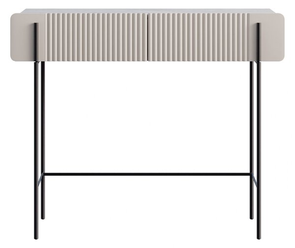 Toaletka Malmi 100 cm z szufladami - kaszmir / crema bianca / czarne nóżki