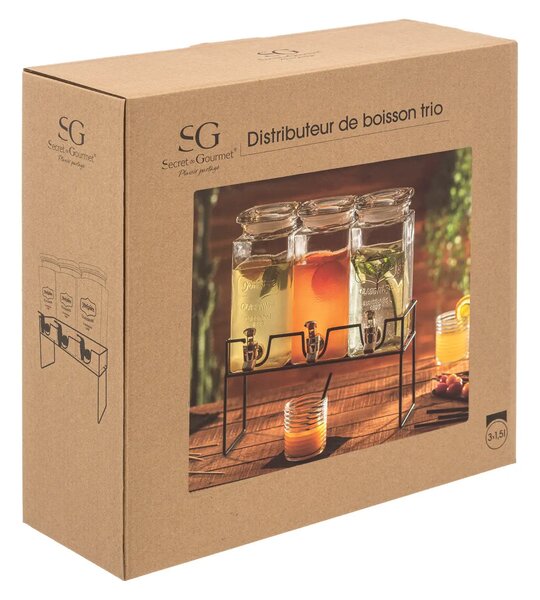 Dystrybutor do napojów MODERN na stojaku, 3 x 1,5 L