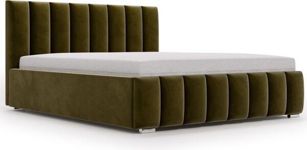 Łóżko tapicerowane z pojemnikiem i stelażem 120x200 Neos Zielone