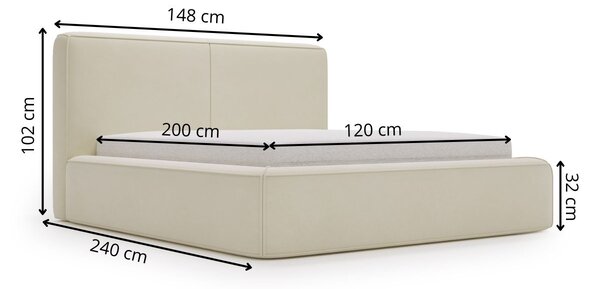 Łóżko tapicerowane z pojemnikiem i stelażem 120x200 Amaro Zielone