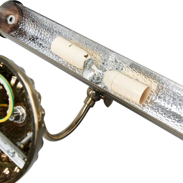 Lampa ścienna z obrazem Lindby Joely, 37 cm, mosiądz, metal, E14 Joely Lindby, możliwość ściemniania, brązowy / mosiężny, salon / jadalnia, metal, antyczny
