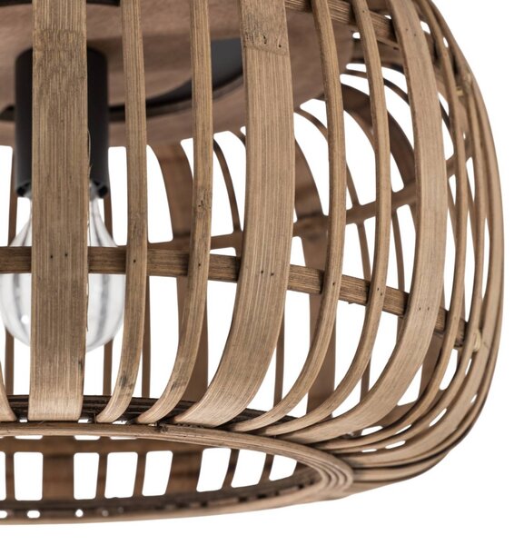 Lampa sufitowa Canyana Lindby, możliwość ściemniania, jasne drewno, salon / jadalnia, drewno, dworkowy / rustykalny