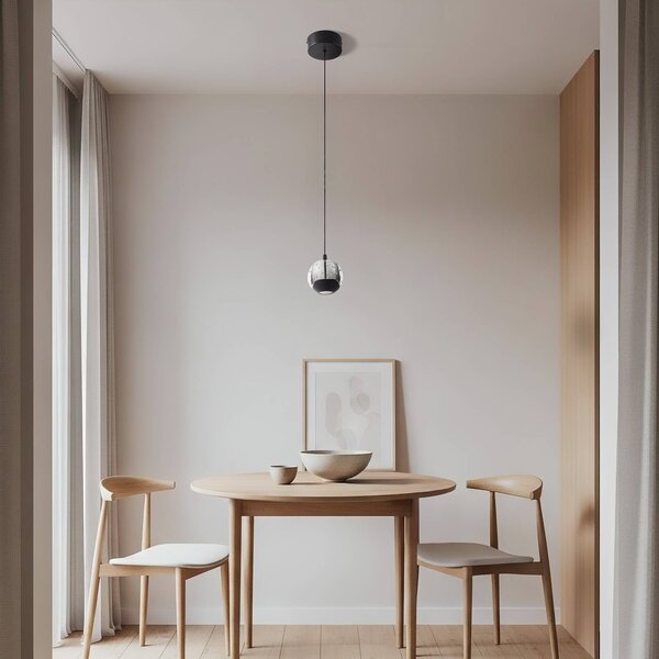 Lampa wisząca szklana Hayley Lucande, przezroczysty / transparentny, salon / jadalnia, szkło, nowoczesny